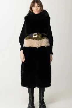 Yes London Gilet In EcopellicciaNERO/MULTICOLOR