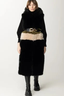 Yes London Gilet In EcopellicciaNERO/MULTICOLOR